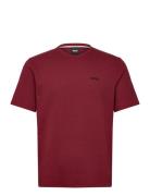 Waffle T-Shirt Tops T-shirts Short-sleeved Burgundy BOSS