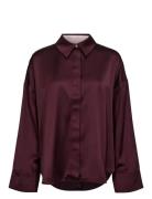 Nusantina Shirt Tops Shirts Long-sleeved Burgundy Nümph