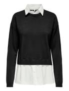 Onlpayson Ls Mix Pullover Knt Tops Knitwear Jumpers Black ONLY
