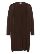 Kcfarsia Long Cardigan Tops Knitwear Cardigans Brown Kaffe Curve