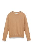 Classic Cotton C-Neck Tops Knitwear Round Necks Beige GANT