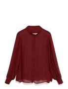 Mschkasandra Orabella Shirt Tops Shirts Long-sleeved Red MSCH Copenhag...