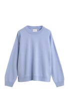 Superfine Lambswool C-Neck Tops Knitwear Jumpers Blue GANT