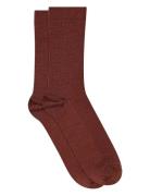 Fine Wool Rib Socks Lingerie Socks Regular Socks Brown Mp Denmark