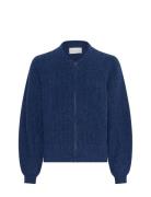 Mschjin Nenaya Zip Cardigan Tops Knitwear Cardigans Blue MSCH Copenhag...