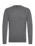 H-Hetico Tops Knitwear Round Necks Grey BOSS
