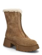 Leah Platform Shearling Zip Bootie Shoes Boots Ankle Boots Ankle Boots...