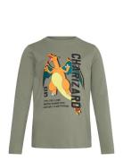 T-Shirt Ls Tops T-shirts Long-sleeved T-shirts Khaki Green Minymo
