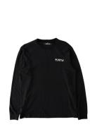 Ls Etch Art Tops T-shirts Long-sleeved Black KAVU