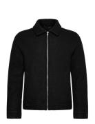 Wool Blend Zip Through Overshirt Ohut Takki Black Lindbergh
