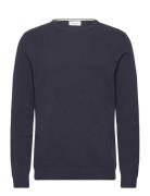 Structure O-Neck Knit Tops Knitwear Round Necks Navy Lindbergh