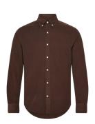 Douglas Cord Shirt-Slim Fit Tops Shirts Casual Brown Morris