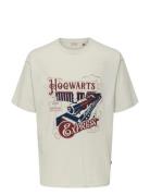 Onsxmas Rlx Ss Tee Hp Tops T-shirts Short-sleeved Cream ONLY & SONS