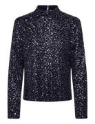 Salsu Tops Blouses Long-sleeved Navy Munthe