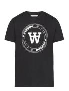Ola Tirewall T-Shirt Gots Tops T-shirts Short-sleeved Black WOOD WOOD