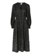 Yaspirana Ls Midi Dress Polvipituinen Mekko Black YAS