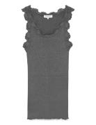 Rwbabette Silk Sl U-Neck Long Lace Tops T-shirts & Tops Sleeveless Bla...