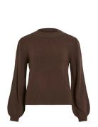 Viril Turtle-Nk Balloon L/S Top - Noos Tops Knitwear Turtleneck Brown ...