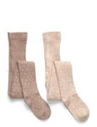 Wool Stocking - 2-Pack Sukkahousut Beige Minymo