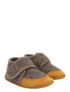 Wool Slippers W. Suede Aamutossut Sisäkengät Brown En Fant