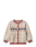 Kino Ls Multi Cardigan Tops Knitwear Cardigans Beige Fliink