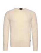 H-Halvo Tops Knitwear Round Necks Cream BOSS