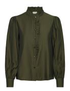 Ihkarlani Sh Tops Blouses Long-sleeved Green ICHI