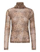 Oriell High Neck Blouse Ls Tops T-shirts & Tops Long-sleeved Beige Lol...