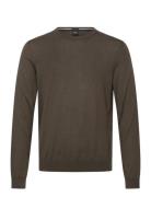 Leno-P Tops Knitwear Round Necks Brown BOSS