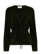 Mschmiabelle Hope Wrap Cardigan Tops Knitwear Cardigans Khaki Green MS...