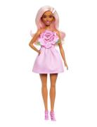 Fashionistas Doll #238 In Strapless Rose Dress, Pink Hair With Barrett...
