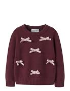 Nmfronja Ls Knit Tops Knitwear Pullovers Burgundy Name It
