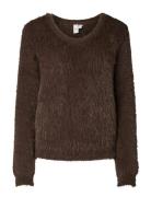 Yaslava Ls Knit Pullover Tops Knitwear Jumpers Brown YAS