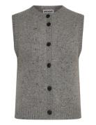 Knitted Butt D Wool Blend Vest Vests Knitted Vests Grey Weekday