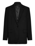 Straight Jacket With Flap Pockets Blazers Single Breasted Blazers Blac...