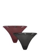 2-Pack Tanga Thongs Stringit Alusvaatteet Burgundy Weekday