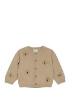 Cardigan Knit Tops Knitwear Cardigans Beige Minymo