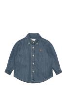 Ls Bd-Tops-Shirt Tops Shirts Long-sleeved Shirts Blue Ralph Lauren Bab...