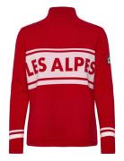 Les Alpes Knitted Sweater Tops Knitwear Turtleneck Red Twist &amp; Tango