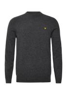 Lambswool Blend Crew Neck Jumper Tops Knitwear Round Necks Grey Lyle &...