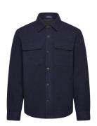 Double-Faced Wool-Blend Shirt Jacket Tops Overshirts Navy Polo Ralph L...