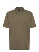 Pe_Tirecollar Tops Polos Short-sleeved Khaki Green BOSS
