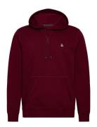 Org Flc Hoodie Stick Tops Sweat-shirts & Hoodies Hoodies Burgundy Orig...