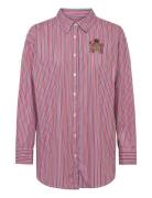 Relaxed Fit Striped Broadcloth Shirt Tops Shirts Long-sleeved Red Laur...