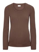 Mllucy Ls Jrs Tie Top Tops T-shirts & Tops Long-sleeved Brown Mamalici...