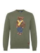 Polo Bear Sweater Tops Knitwear Round Necks Khaki Green Polo Ralph Lau...