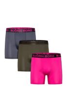 Sports Microfiber Boxer 3P Bokserit Pink Björn Borg