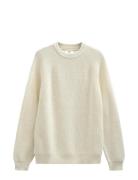 Aksune Patent Knit Tops Knitwear Round Necks Cream Anerkjendt