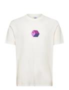 30/1 Jersey Logo Graphics T-Shirt Tops T-shirts Short-sleeved Cream C....