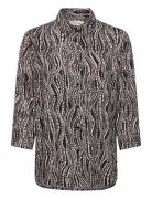 Crtiah Shirt Tops Shirts Long-sleeved Black Cream